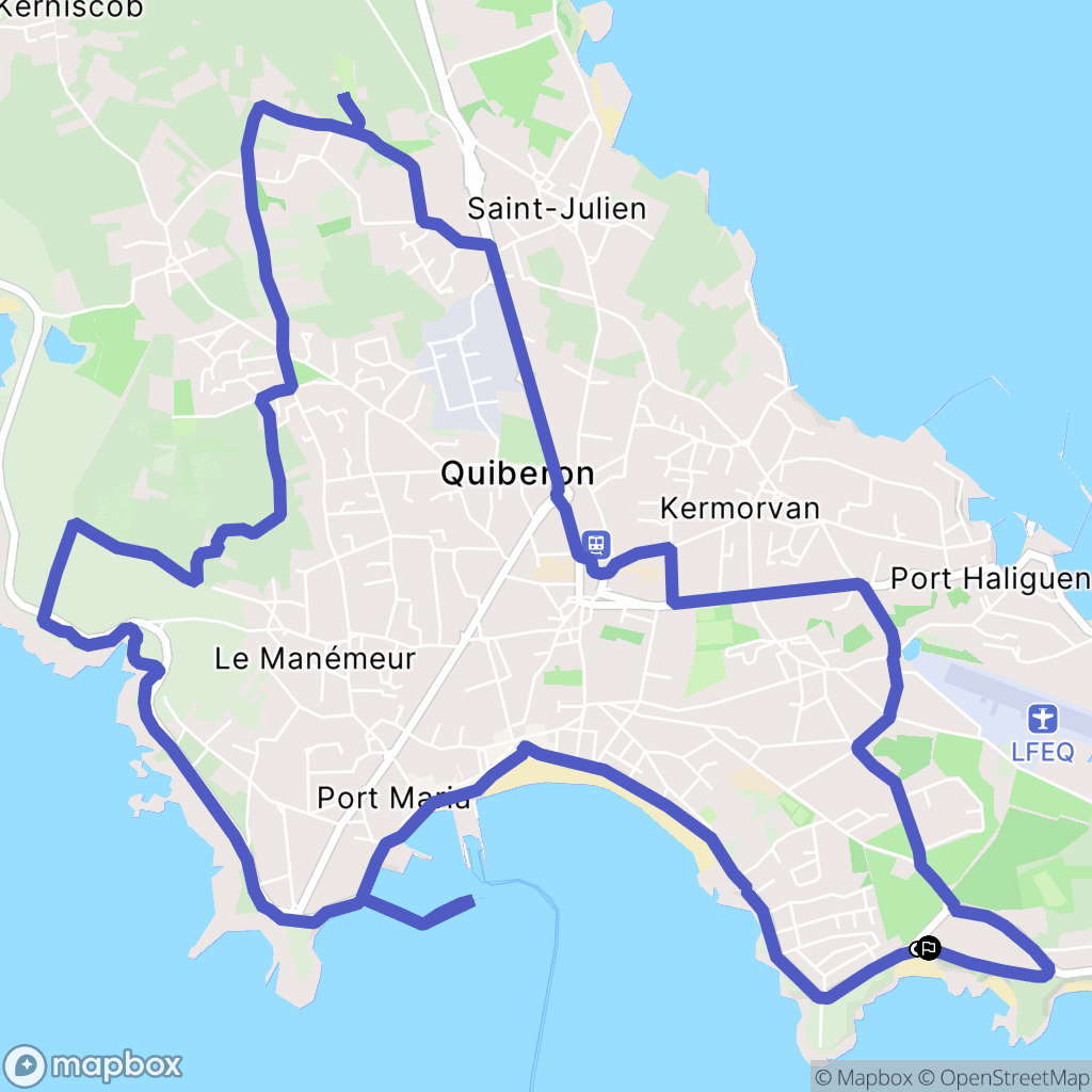 Quiberon : carte du parcours de randonnée - France