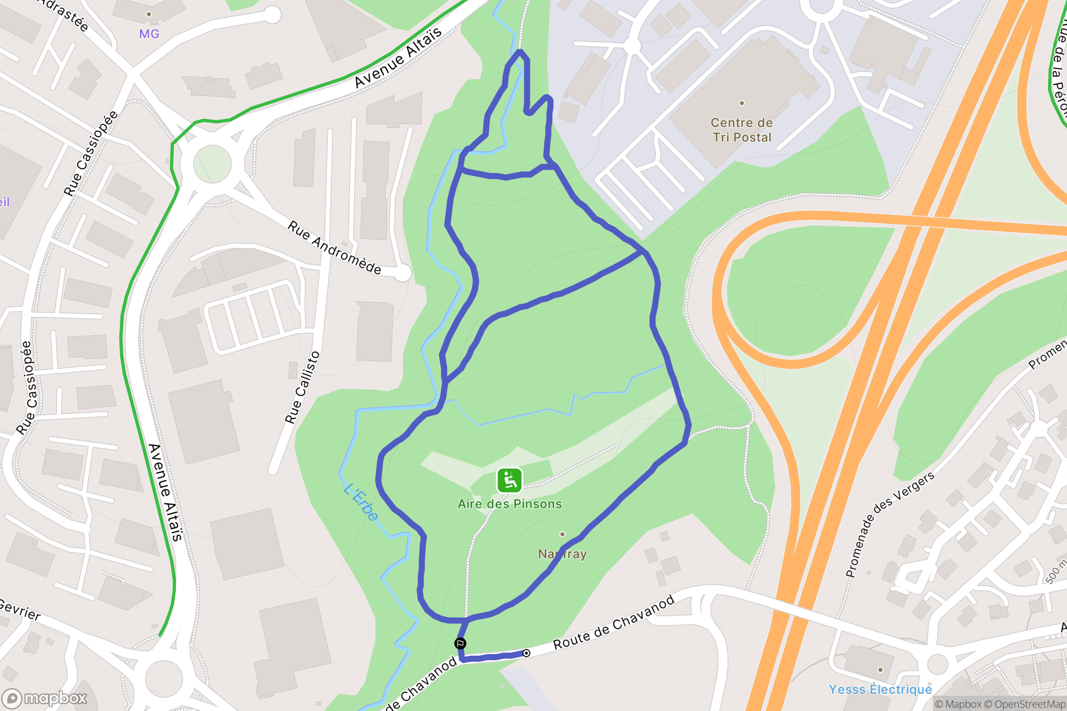 Cran-Gevrier : carte du parcours de randonnée - France
