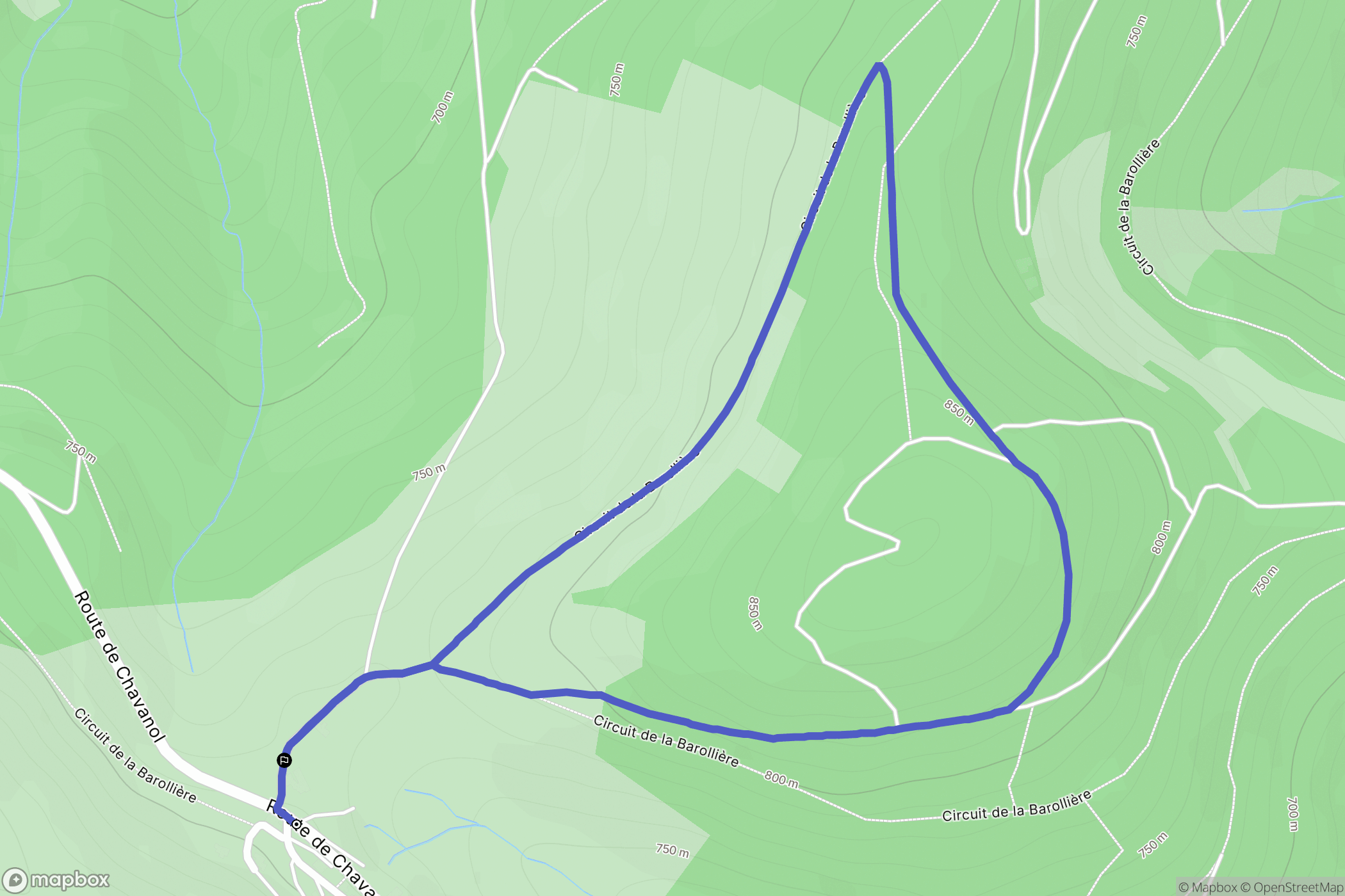 Doizieux : carte du parcours de randonnée - France