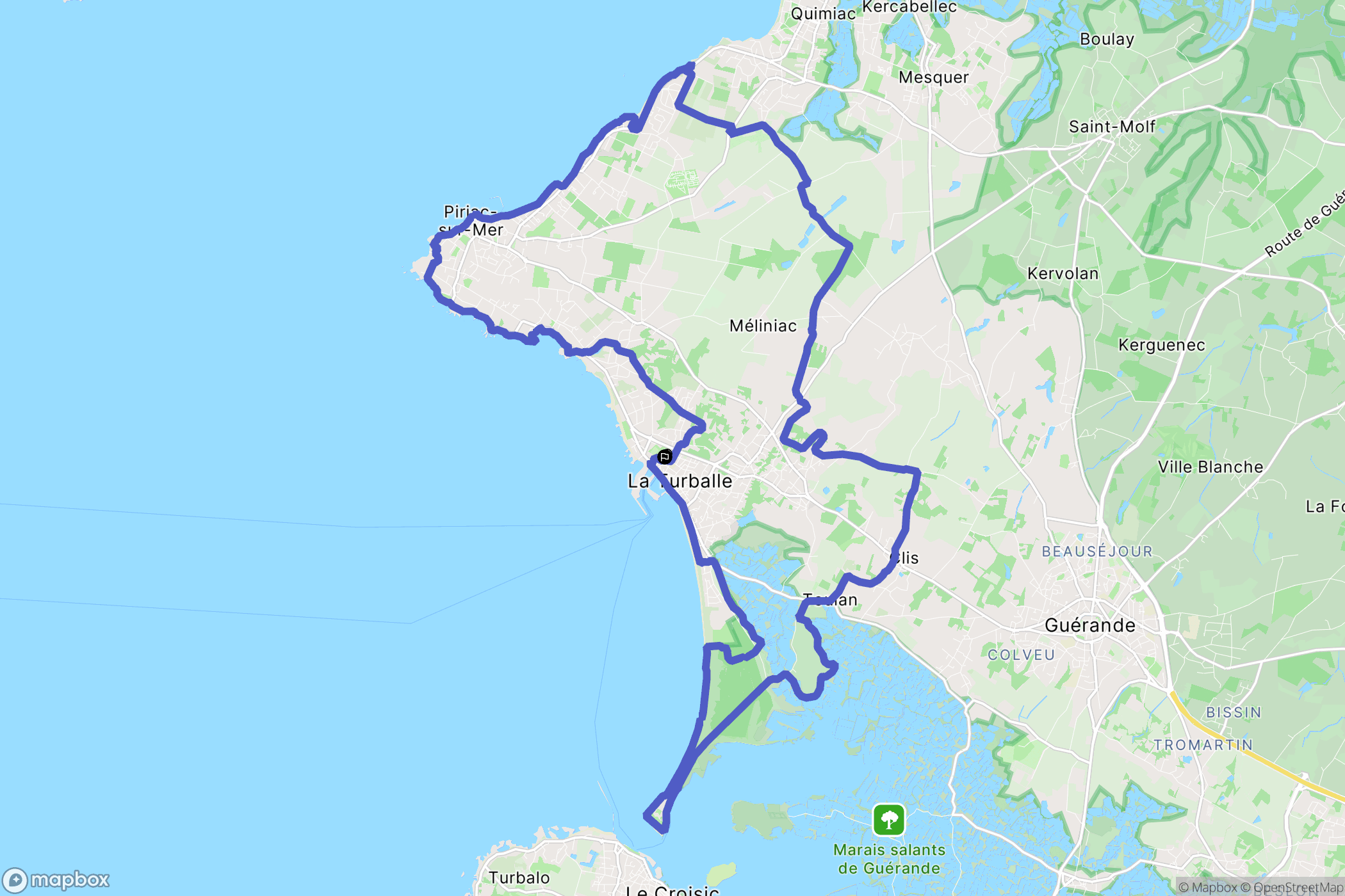 La Turballe : carte du parcours de randonnée - France