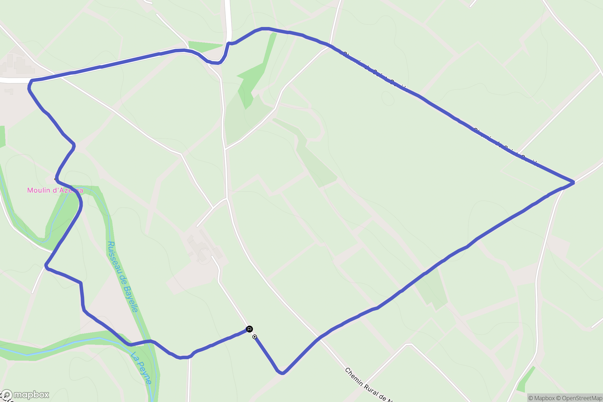 Caux : carte du parcours de randonnée - France