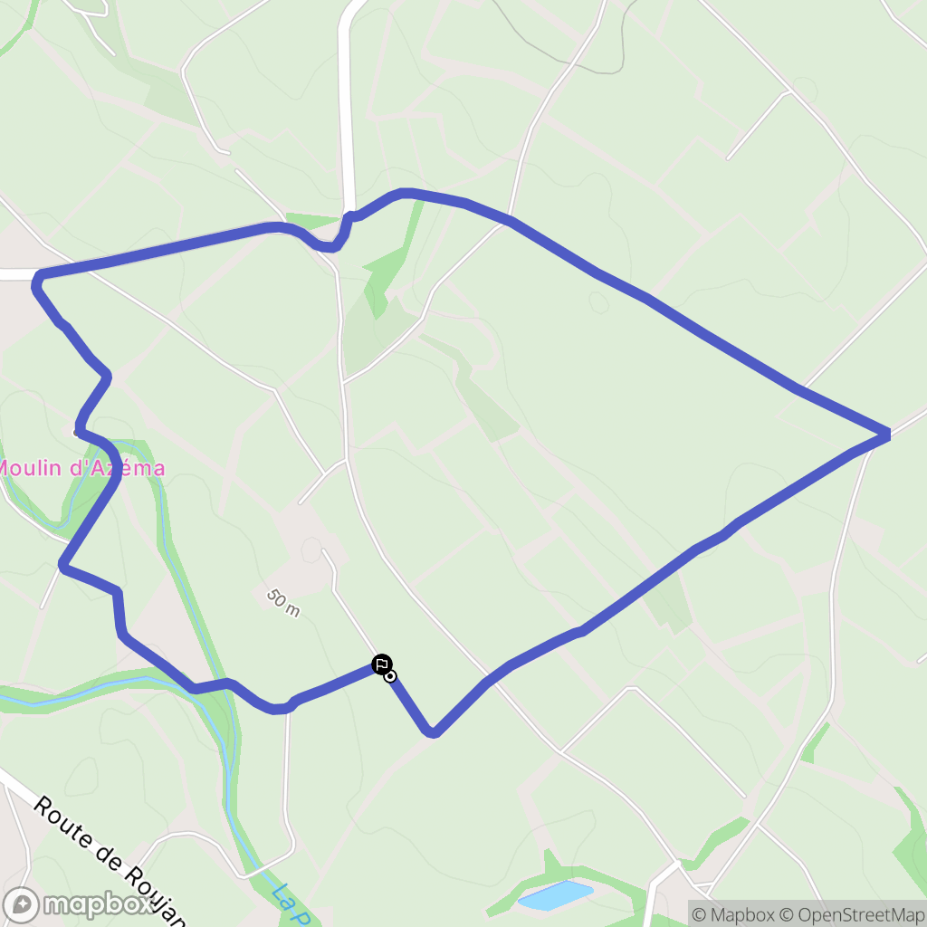 Caux : carte du parcours de randonnée - France