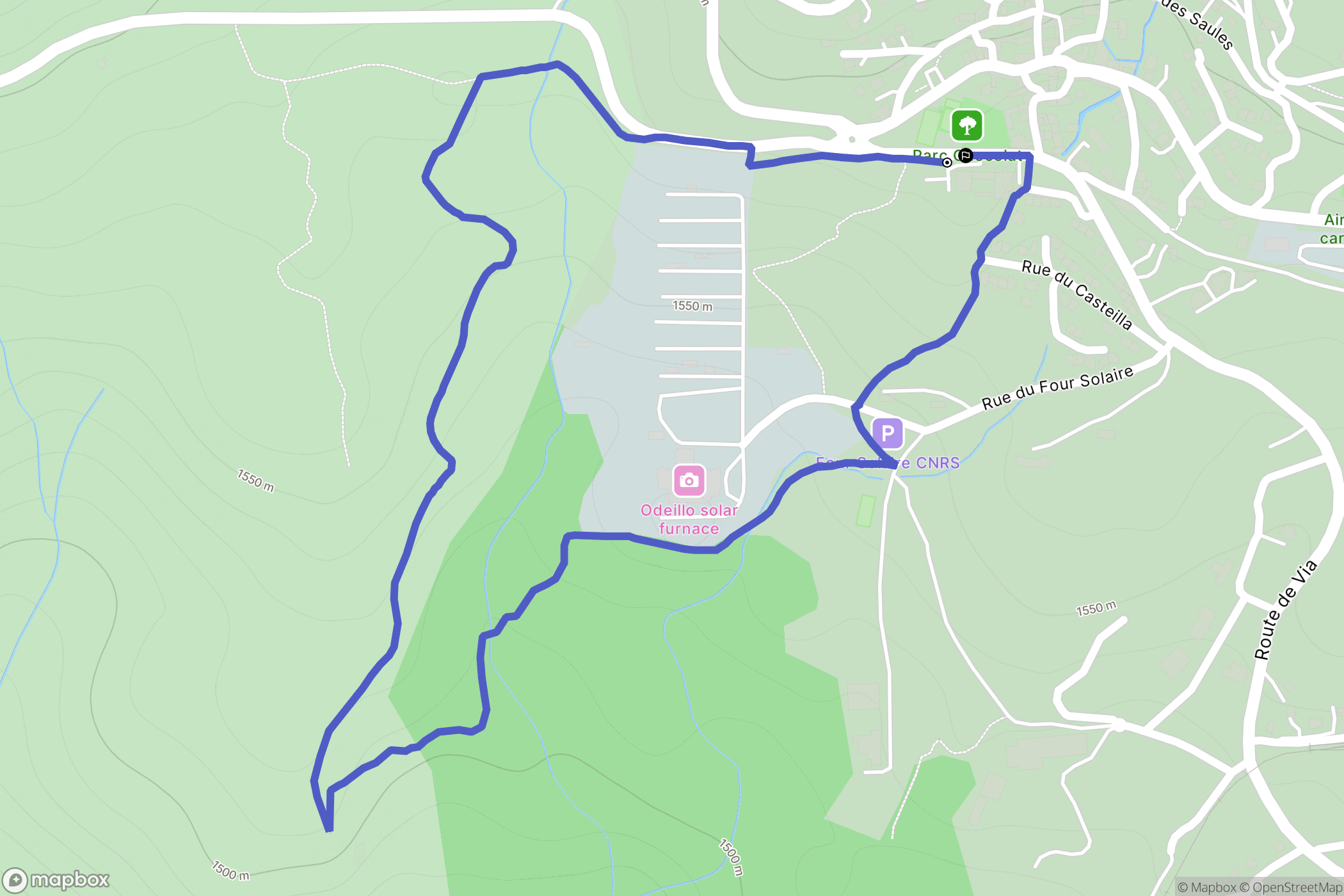 Font-Romeu-Odeillo-Via : carte du parcours de randonnée - France