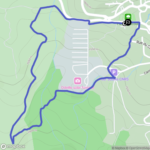 Font-Romeu-Odeillo-Via : carte du parcours de randonnée - France