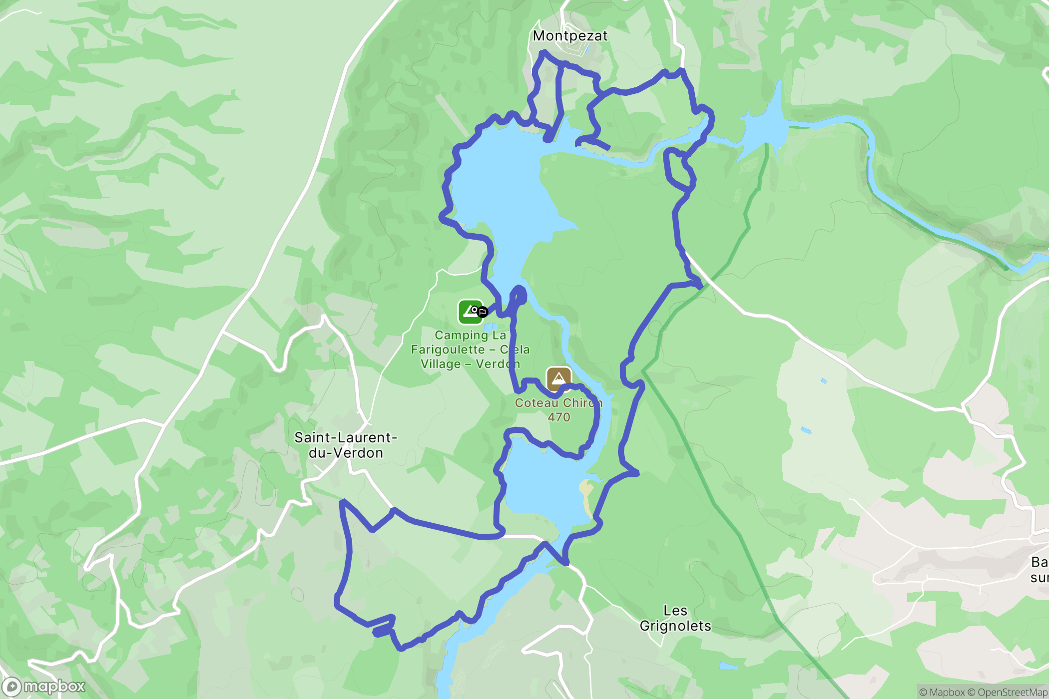 Saint-Laurent-du-Verdon : carte du parcours de randonnée - France