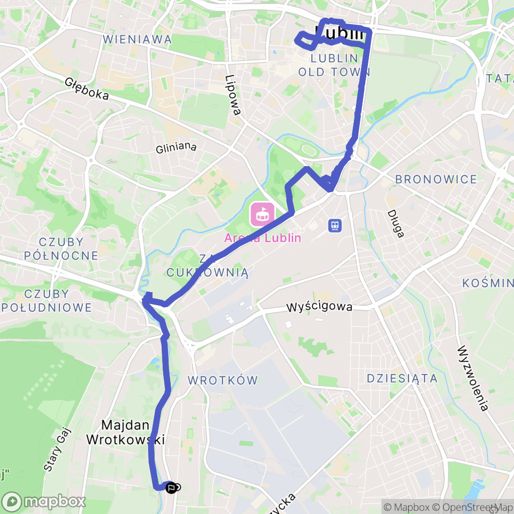 Lublin: mapa trasy - Poland