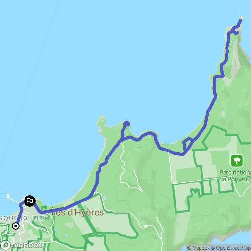 Hyères : carte du parcours de randonnée - France