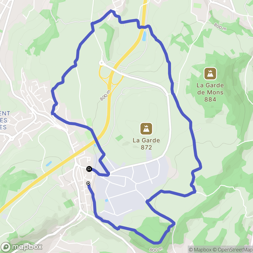 Le Puy-en-Velay : carte du parcours de randonnée - France