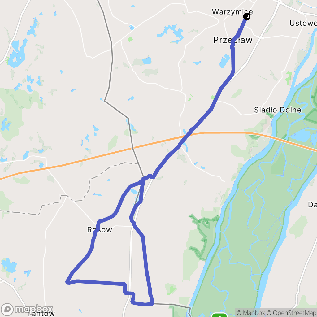 Warzymice: mapa trasy - Poland