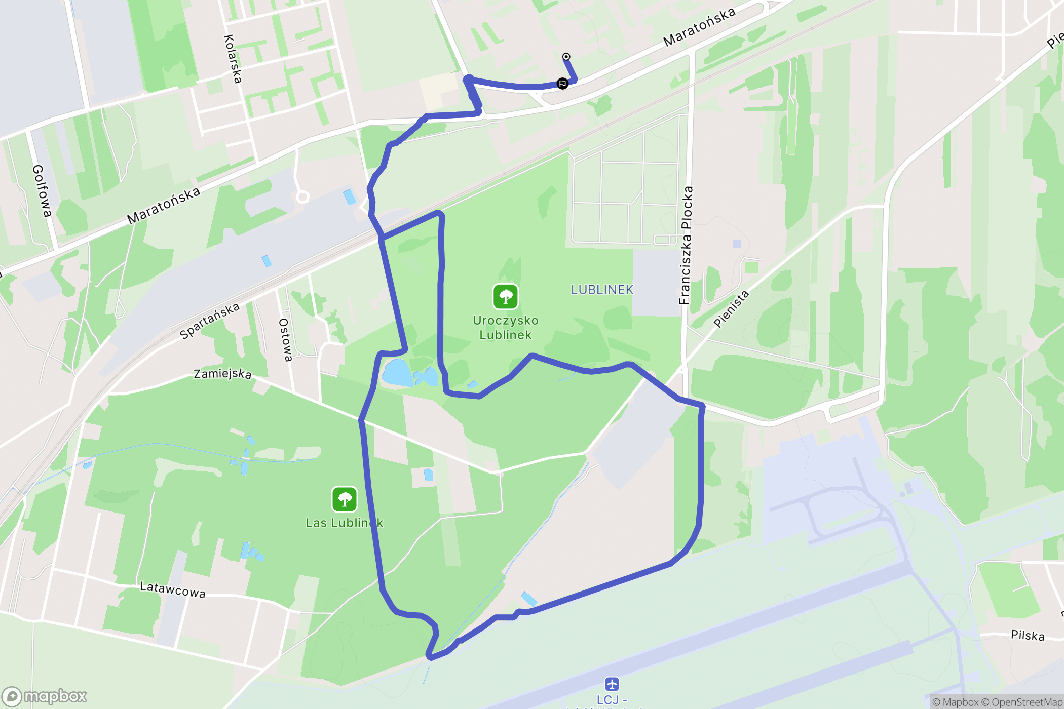 Łódź: mapa trasy - Poland