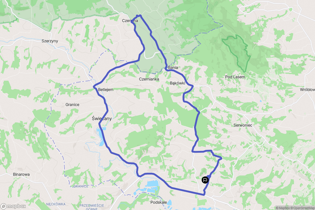 Skołyszyn: mapa trasy - Poland