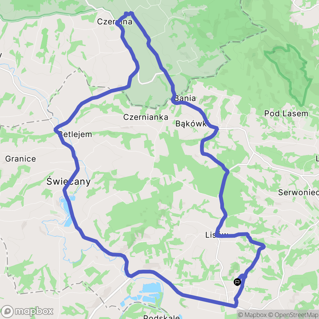 Skołyszyn: mapa trasy - Poland