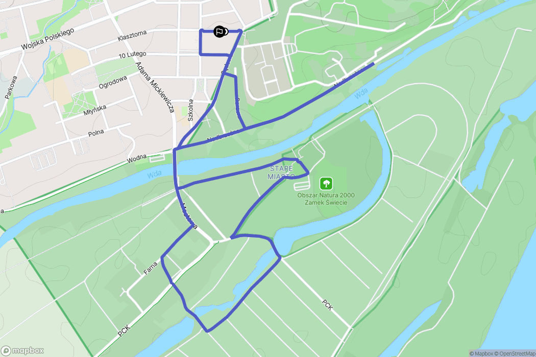 Świecie: mapa trasy - Poland
