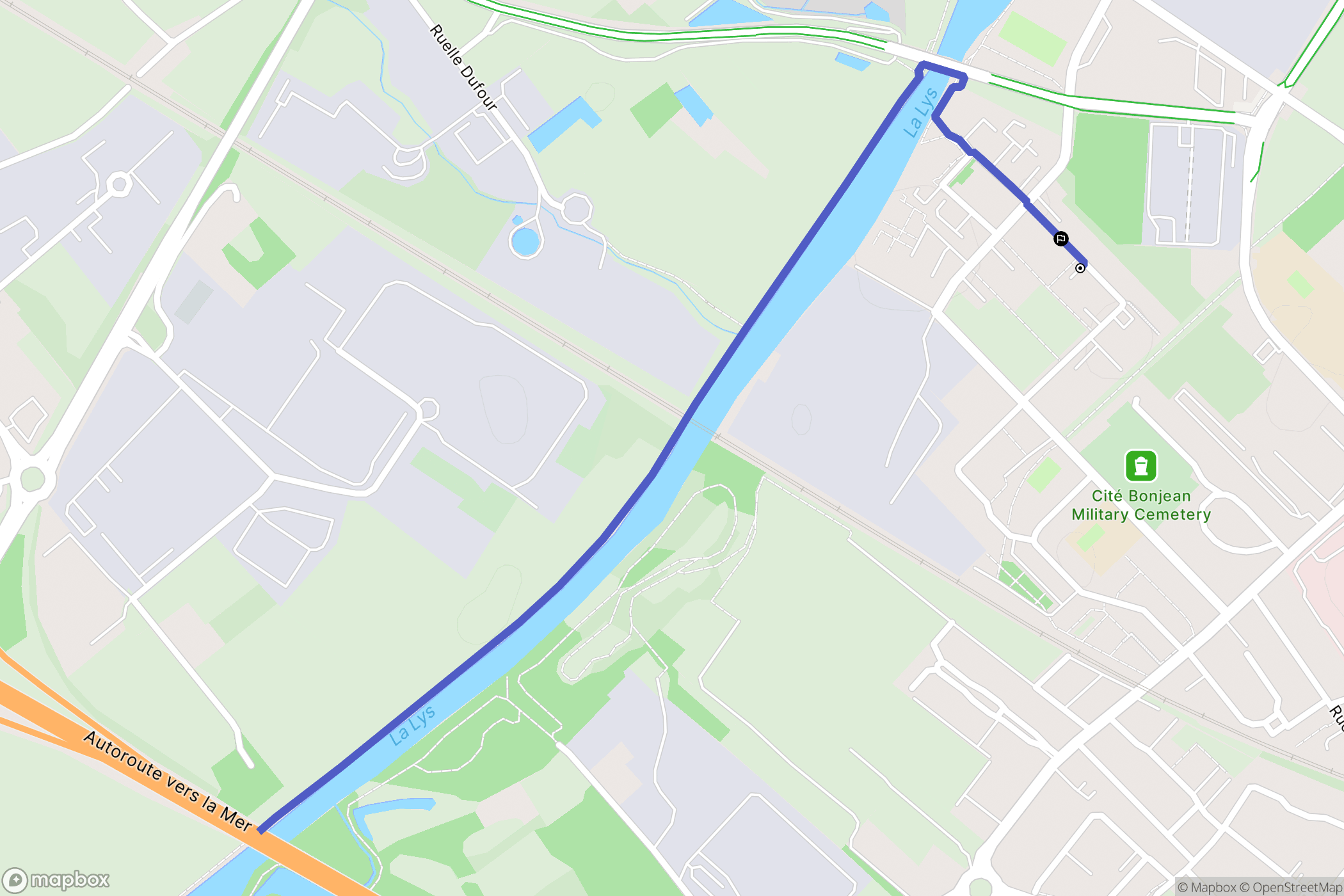Armentières : carte du parcours de randonnée - France