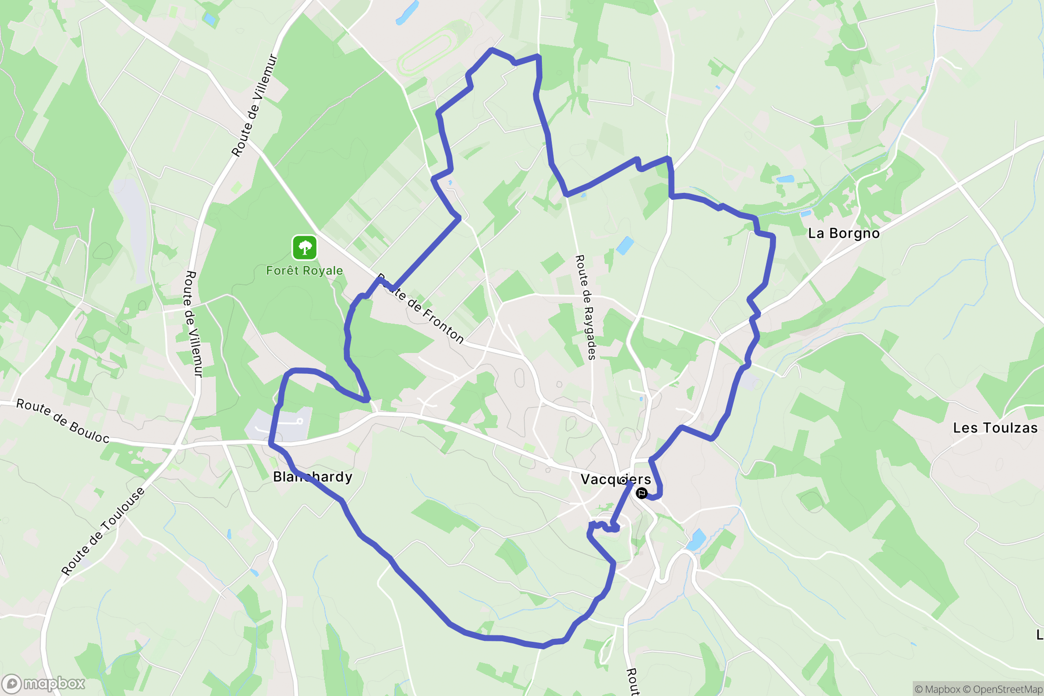 Vacquiers : carte du parcours de randonnée - France