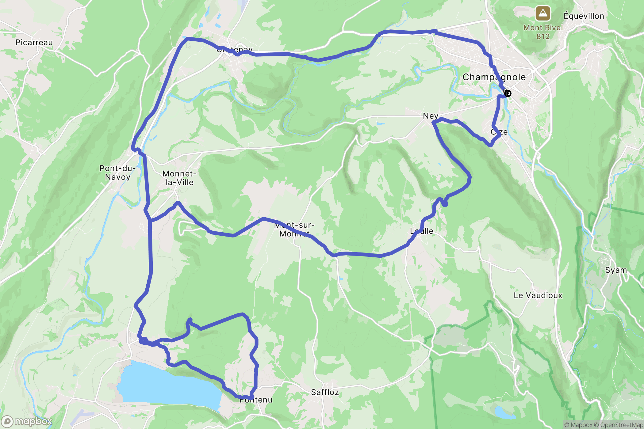 Champagnole : carte du parcours de randonnée - France