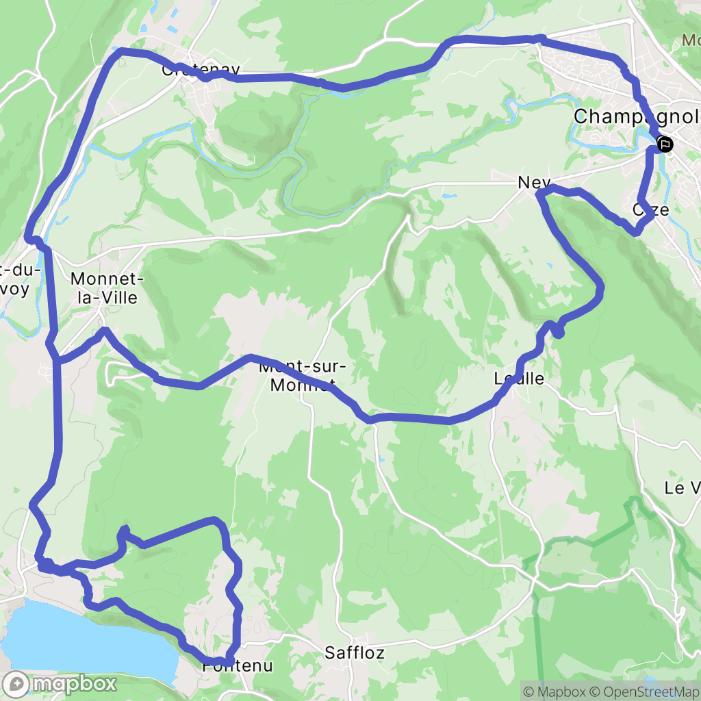 Champagnole : carte du parcours de randonnée - France