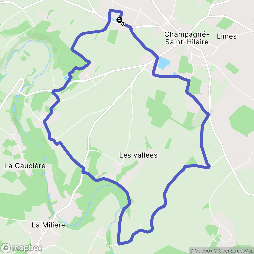 Champagné-Saint-Hilaire : carte du parcours de randonnée - France