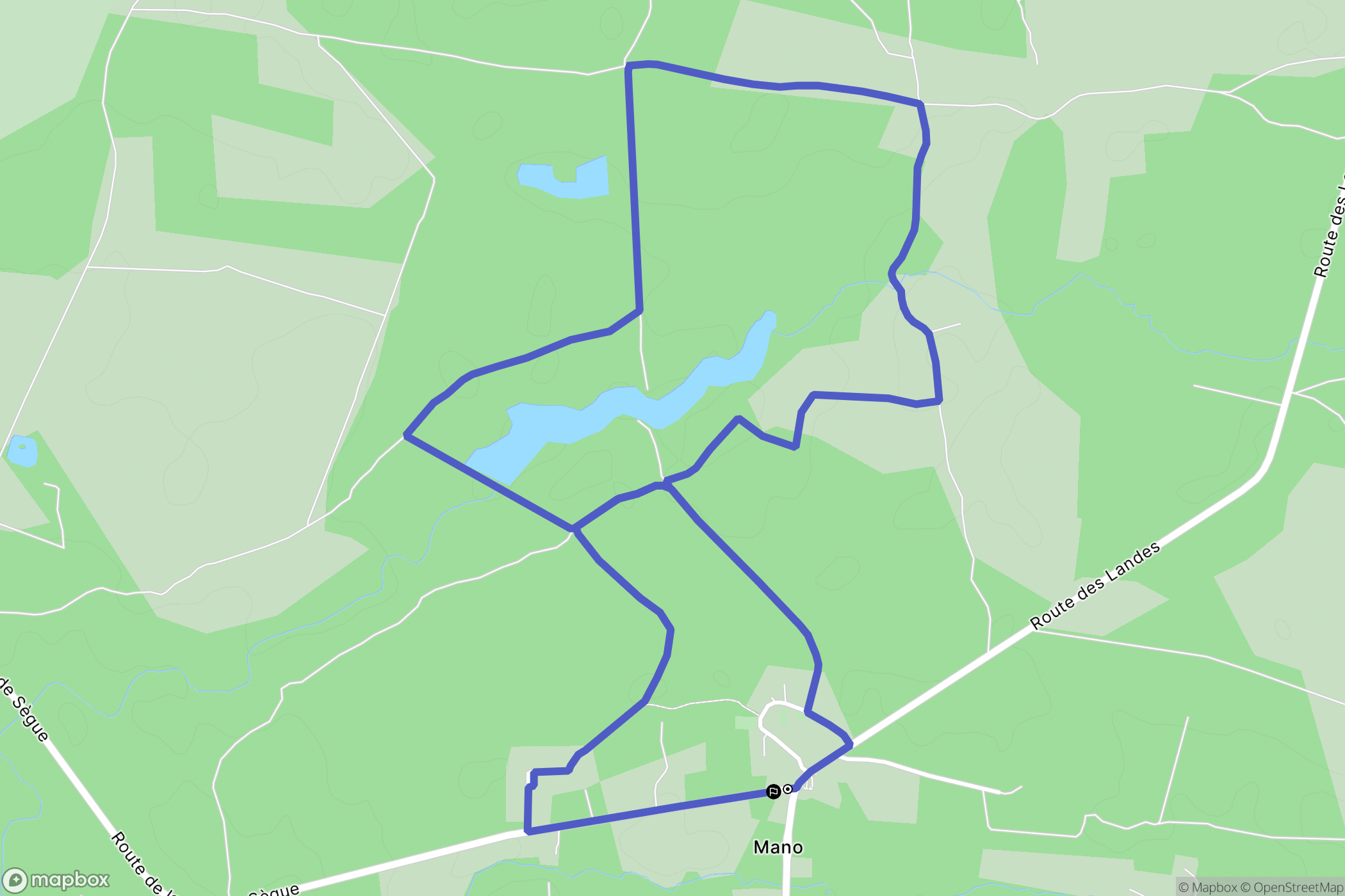 Mano : carte du parcours de randonnée - France