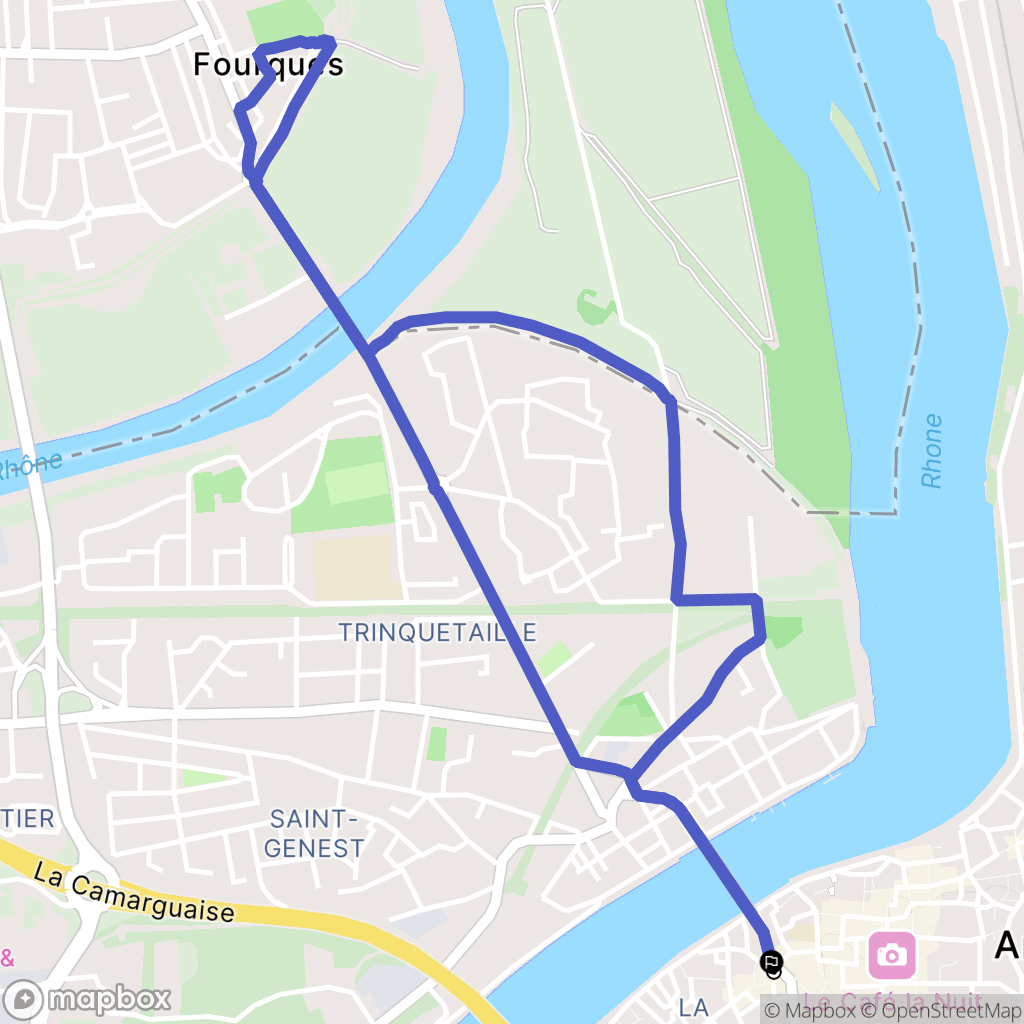 Arles : carte du parcours de randonnée - France