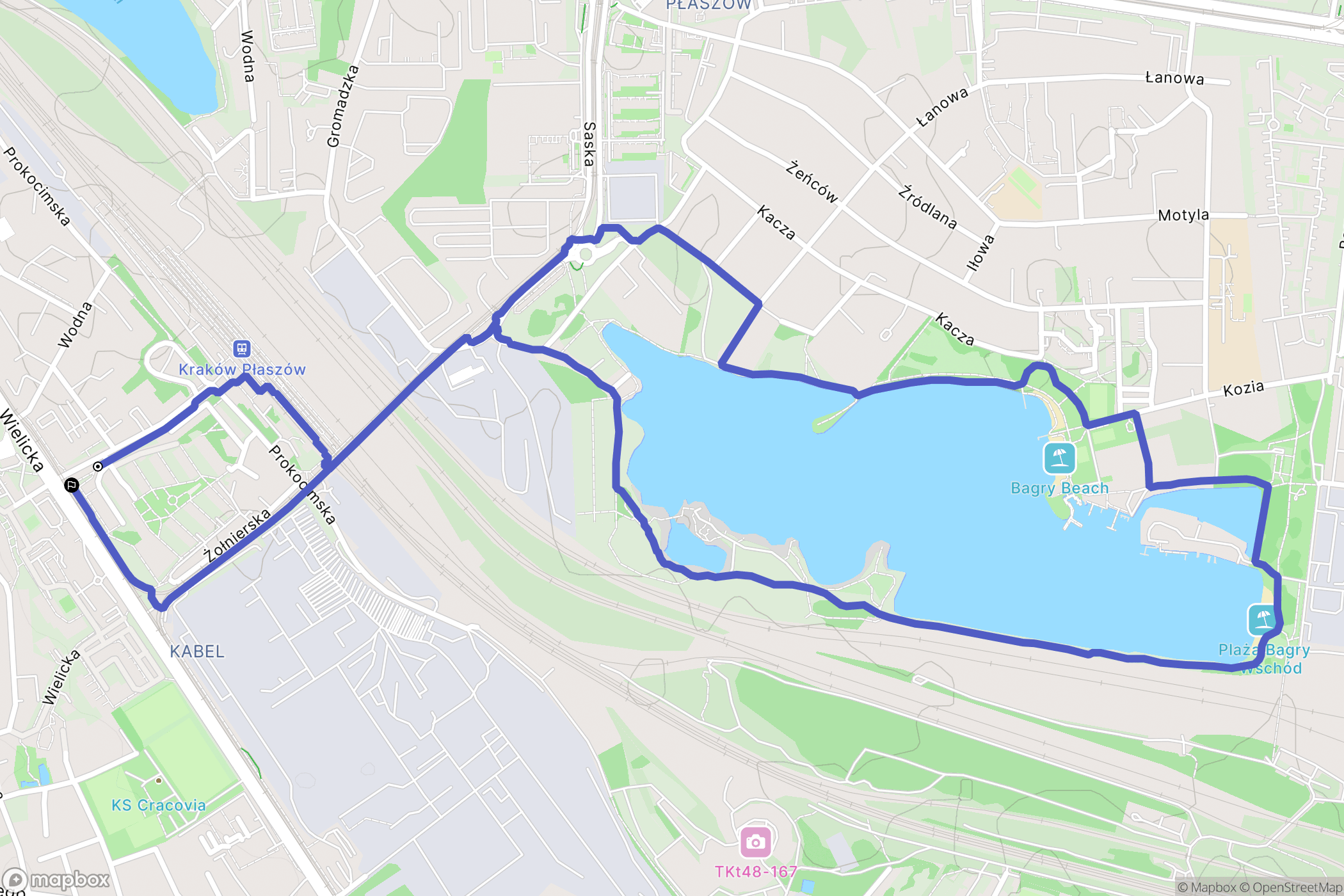 Kraków: mapa trasy - Poland