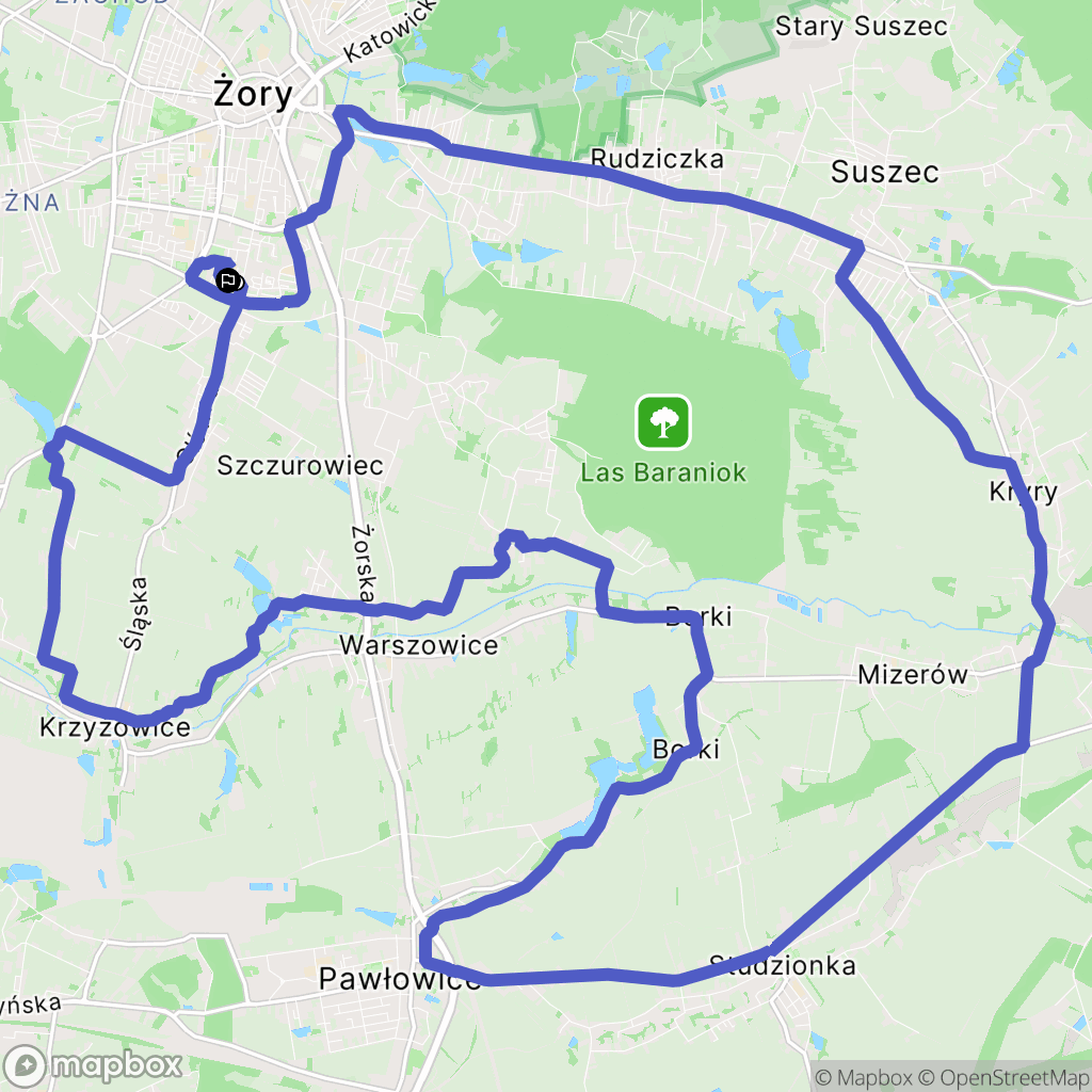 Żory: mapa trasy - Poland