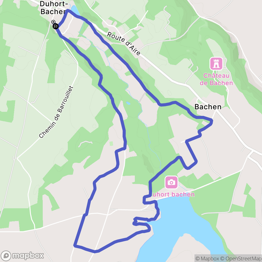 Duhort-Bachen : carte du parcours de randonnée - France