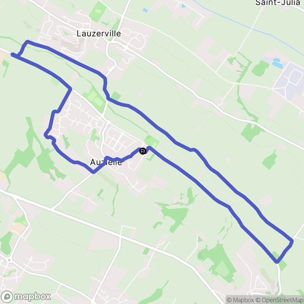 Auzielle : carte du parcours de randonnée - France