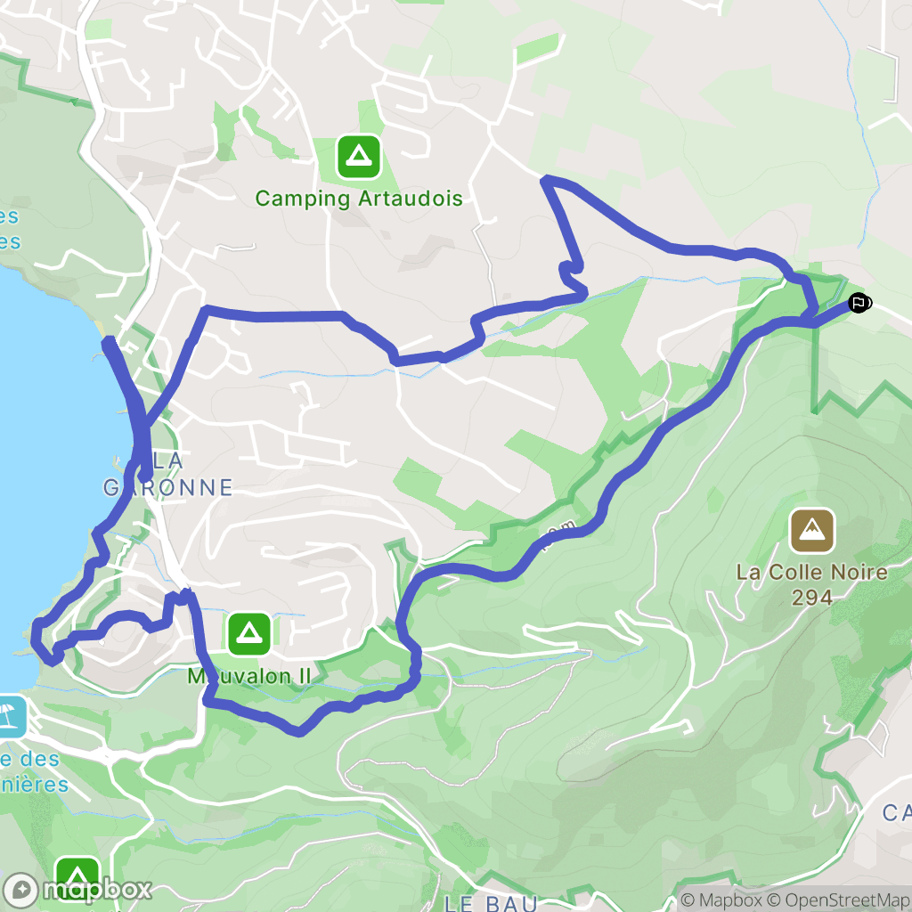 Carqueiranne : carte du parcours de randonnée - France