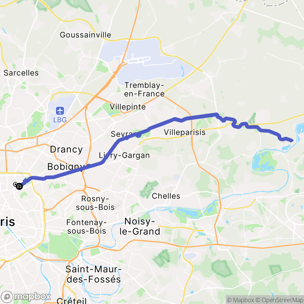 Paris : carte du parcours de randonnée - France