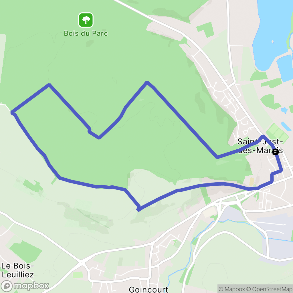Beauvais : carte du parcours de randonnée - France