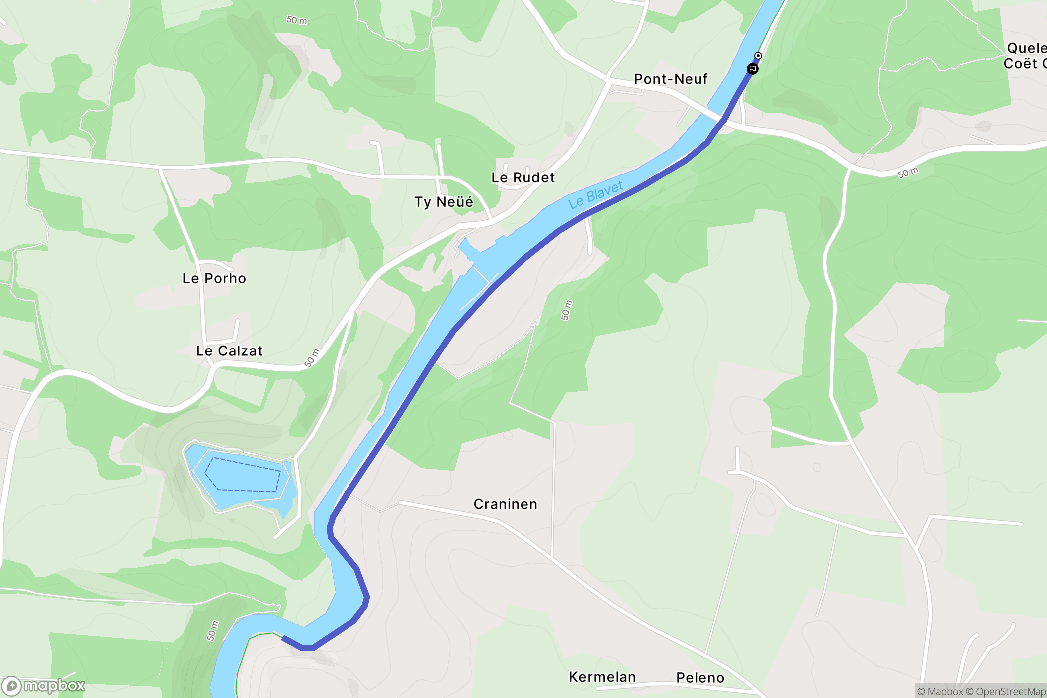 Languidic : carte du parcours de randonnée - France