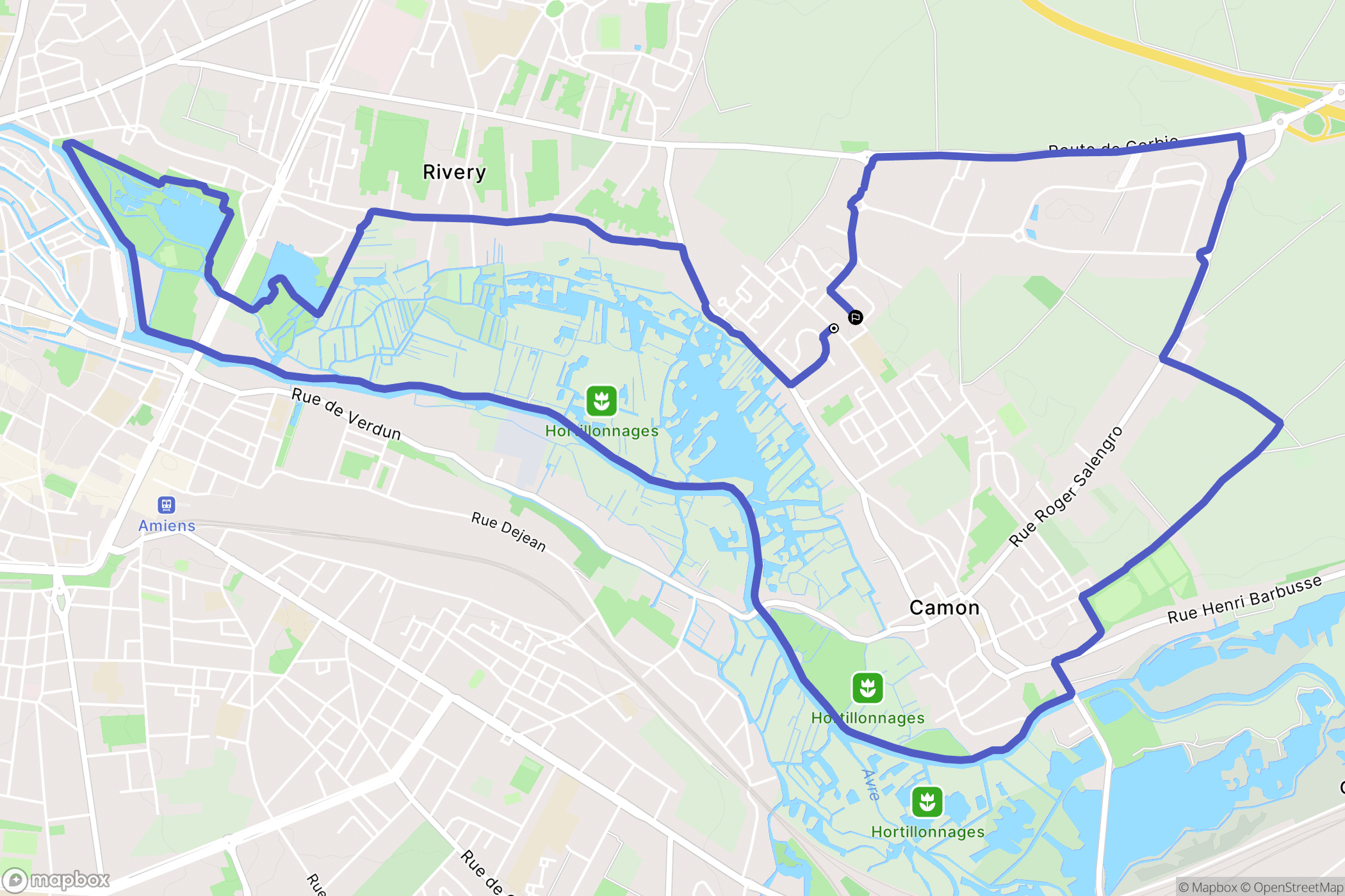 Camon : carte du parcours de randonnée - France