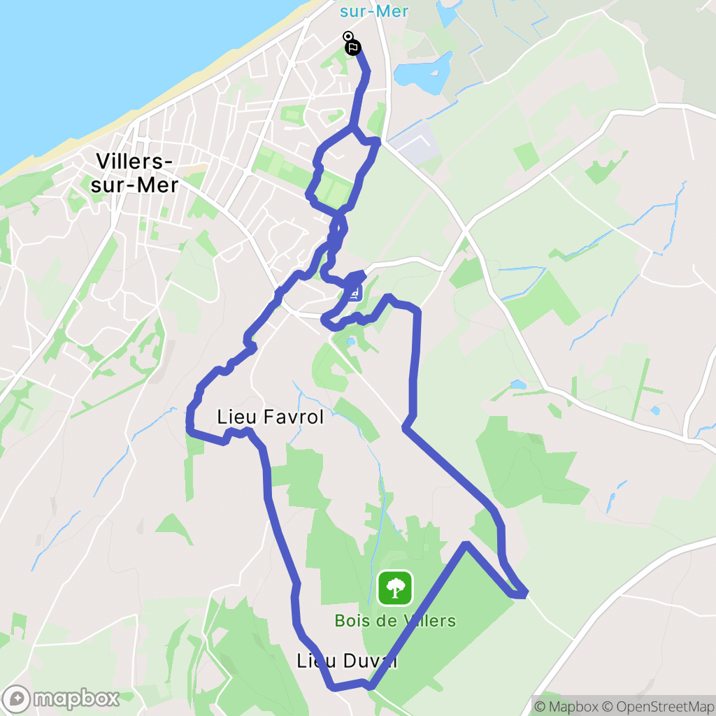 Villers-sur-Mer : carte du parcours de randonnée - France