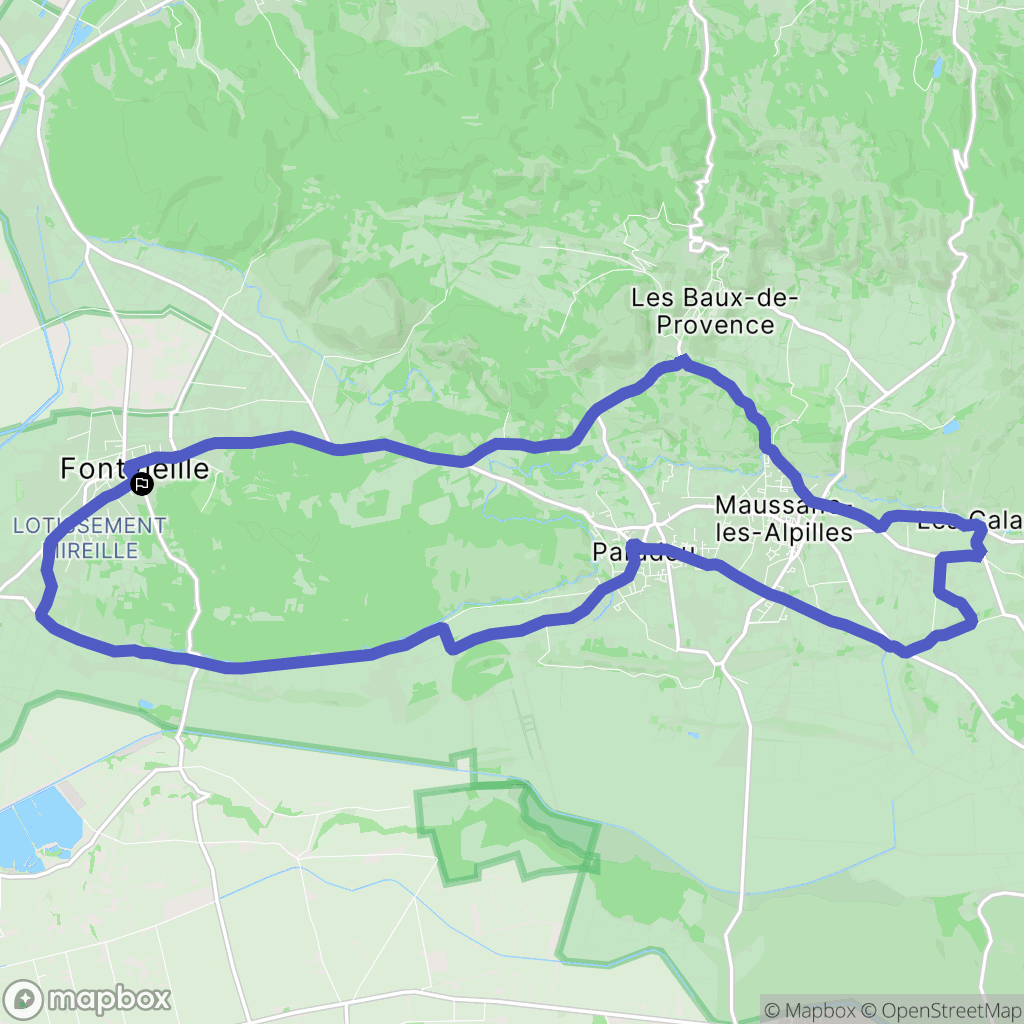 Fontvieille : carte du parcours de randonnée - France