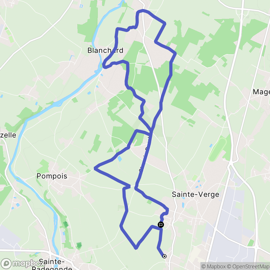 Sainte-Verge : carte du parcours de randonnée - France