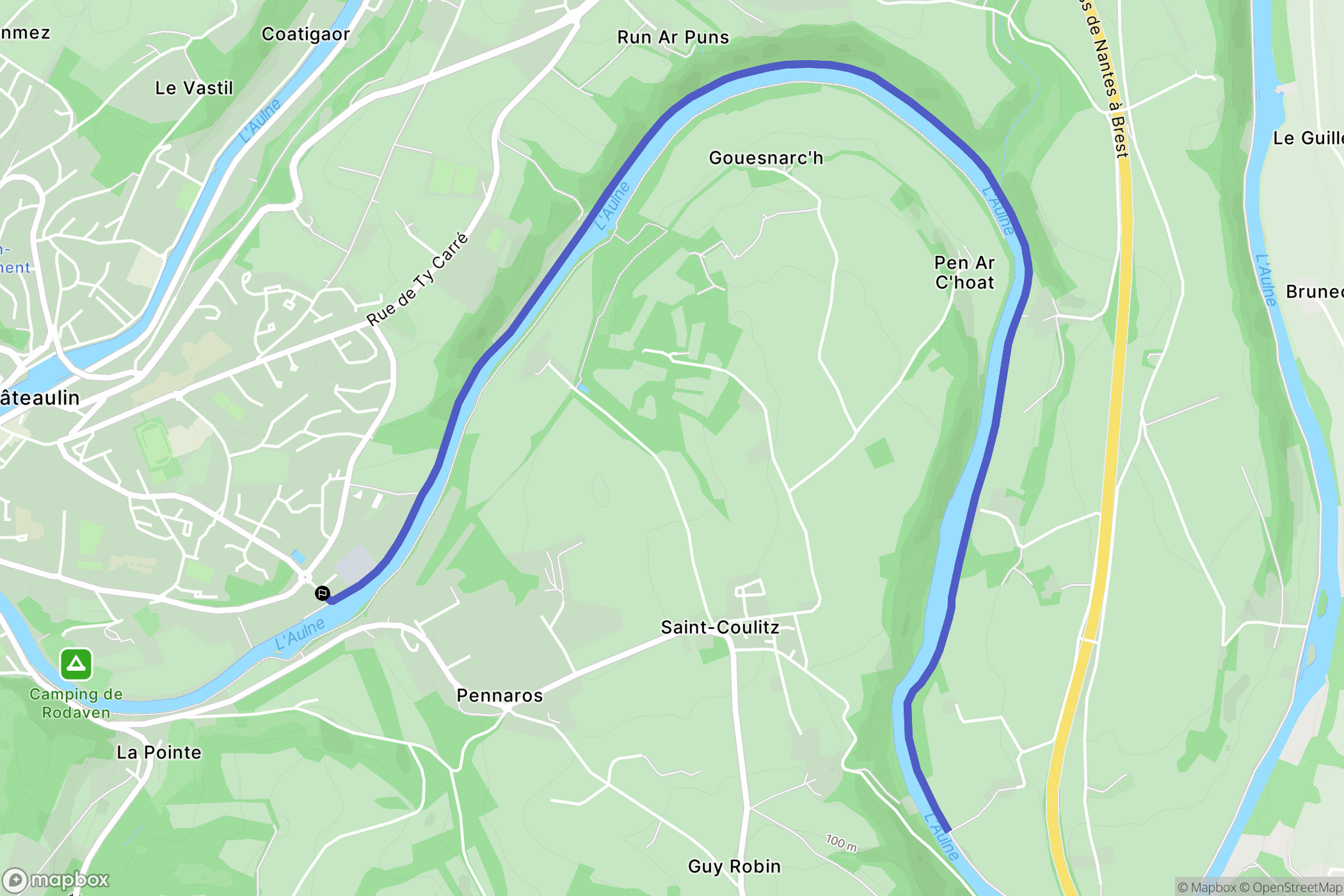 Châteaulin : carte du parcours de randonnée - France