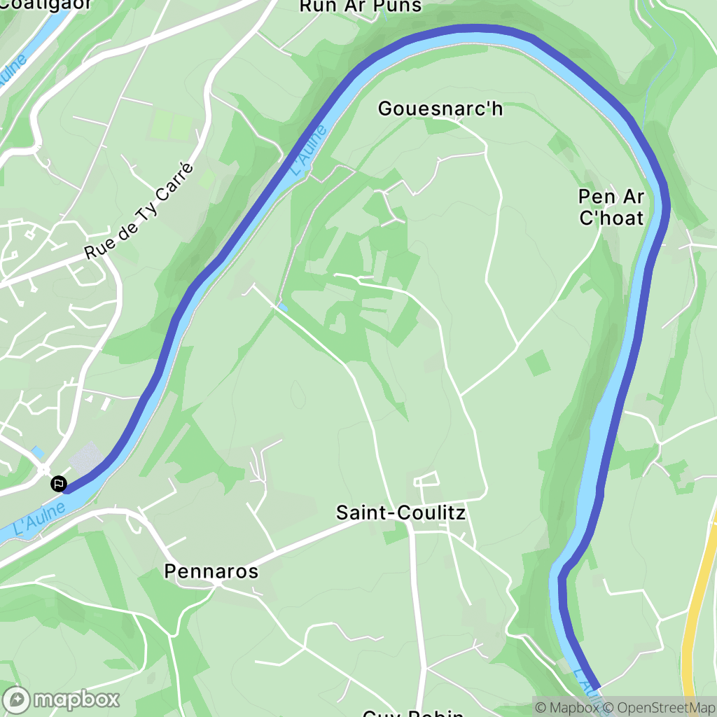 Châteaulin : carte du parcours de randonnée - France