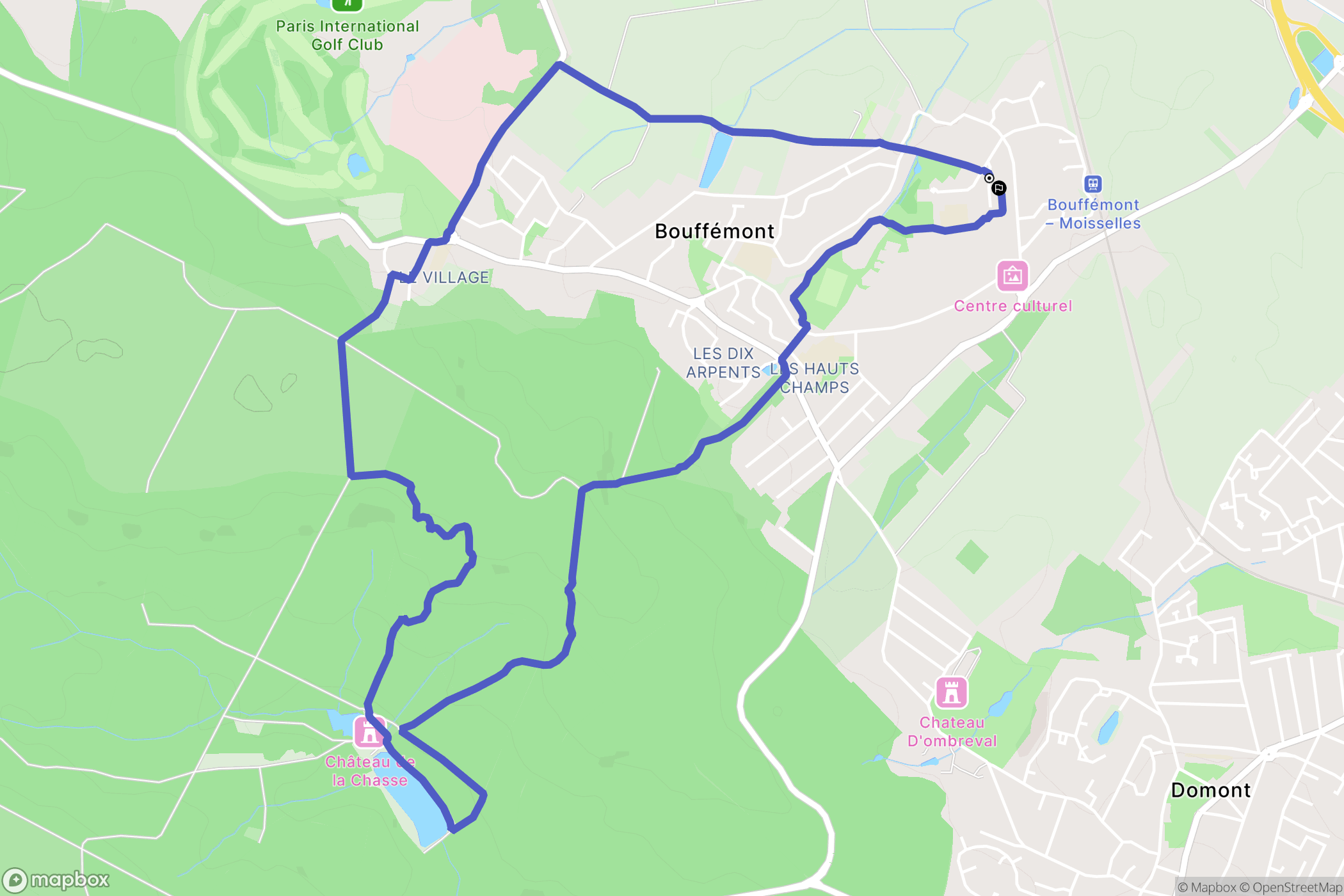 Bouffémont : carte du parcours de randonnée - France