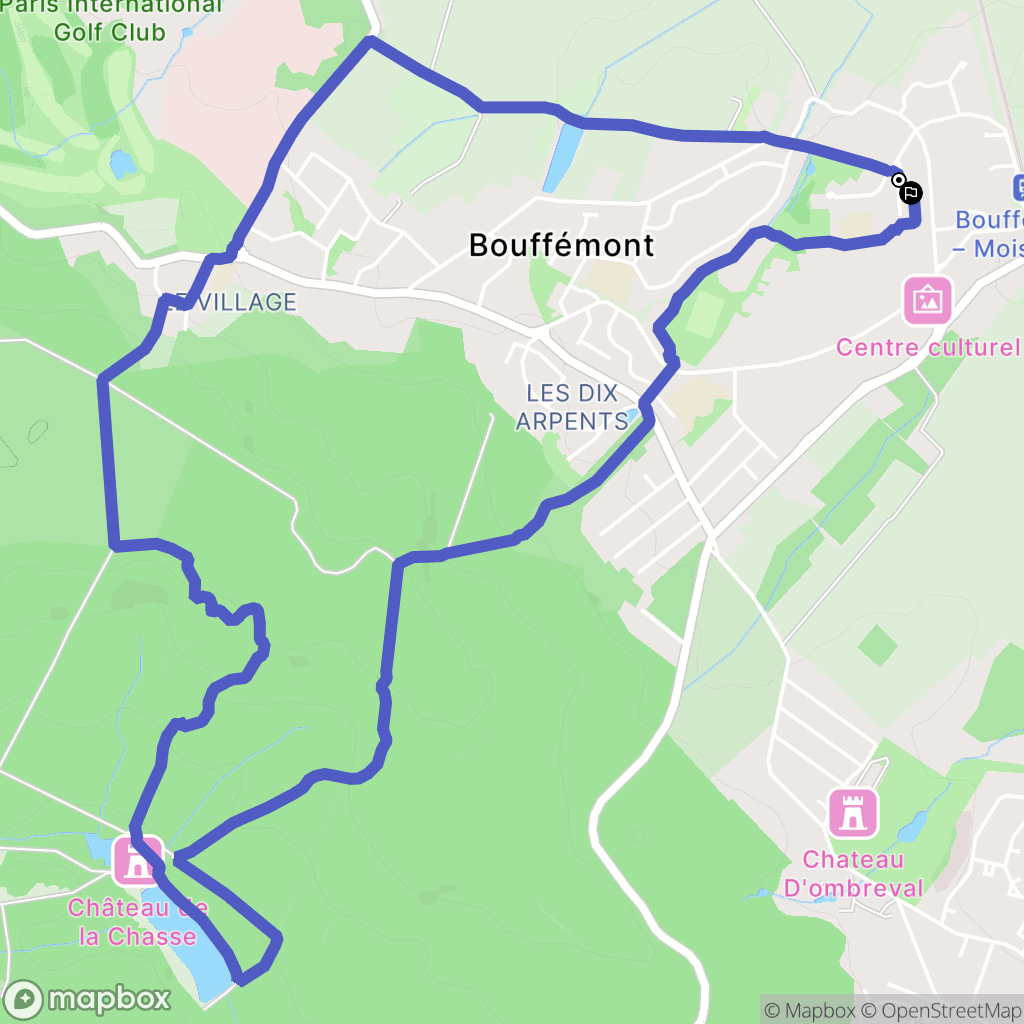 Bouffémont : carte du parcours de randonnée - France
