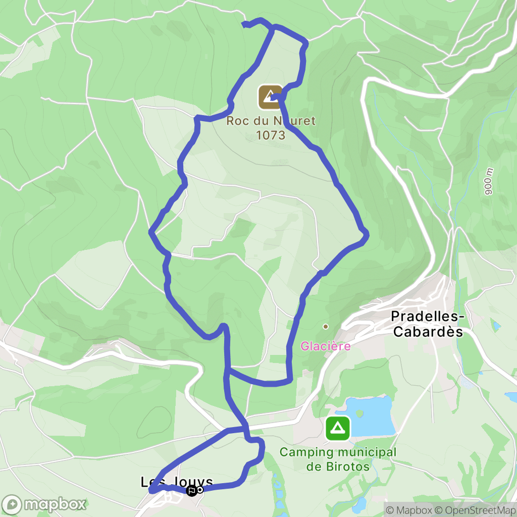 Pradelles-Cabardès : carte du parcours de randonnée - France