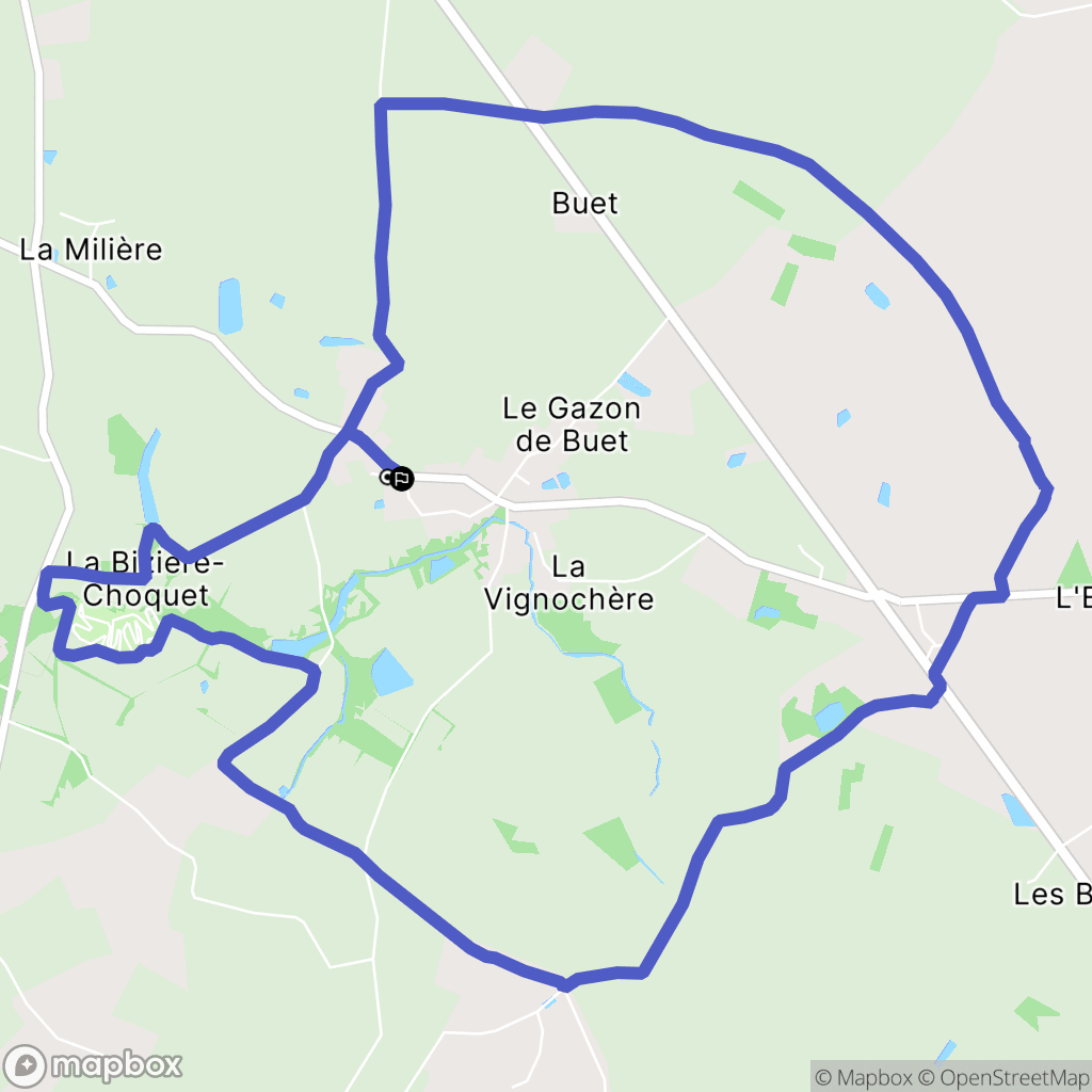 Beaufou : carte du parcours de randonnée - France