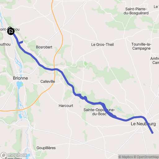 Pont-Authou : carte du parcours de randonnée - France