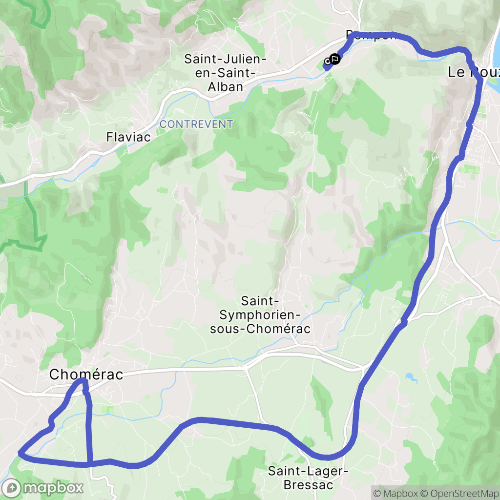 Saint-Julien-en-Saint-Alban : carte du parcours de randonnée - France