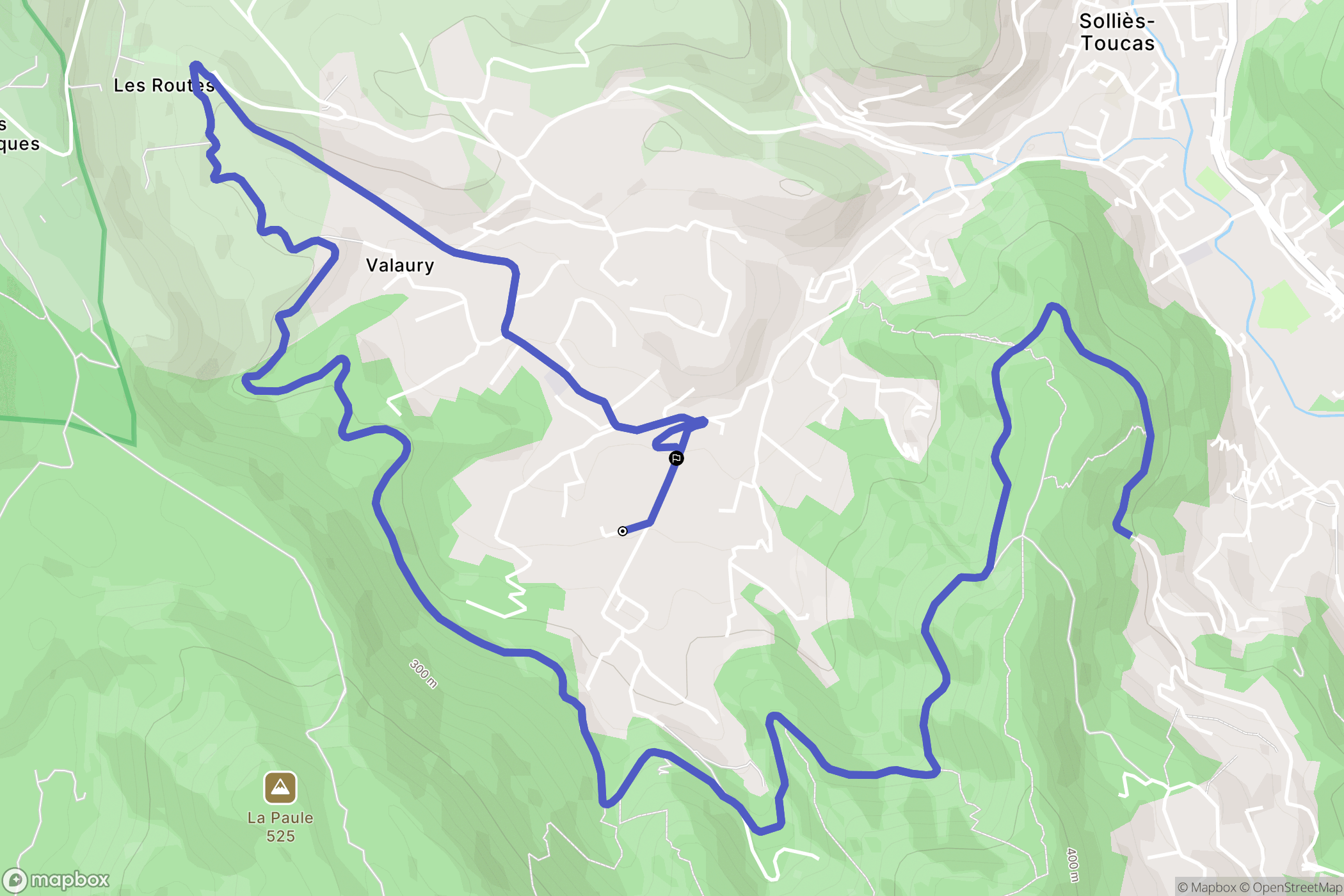 Solliès-Toucas : carte du parcours de randonnée - France