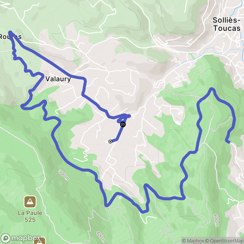 Solliès-Toucas : carte du parcours de randonnée - France