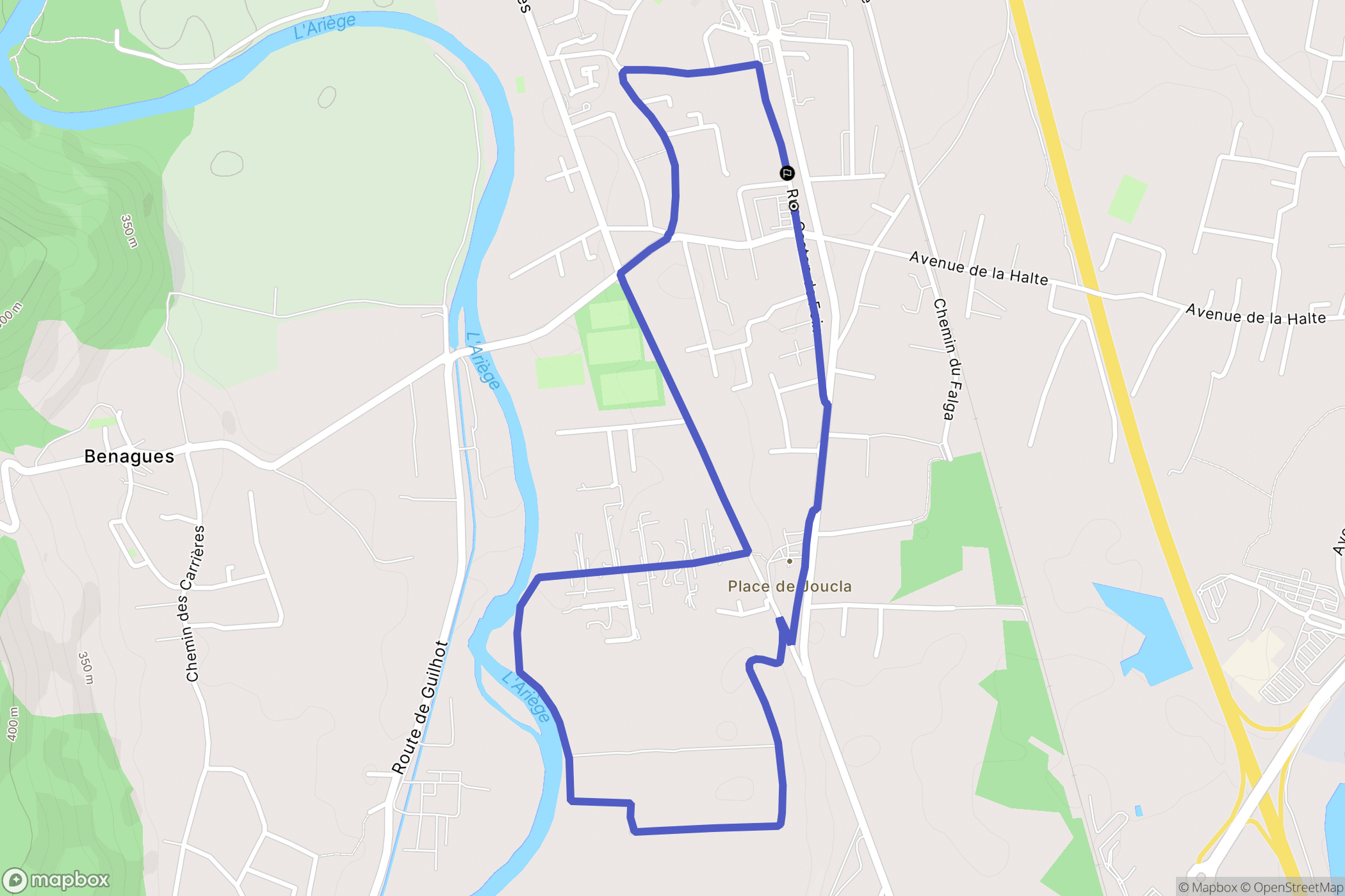 Saint-Jean-du-Falga : carte du parcours de randonnée - France