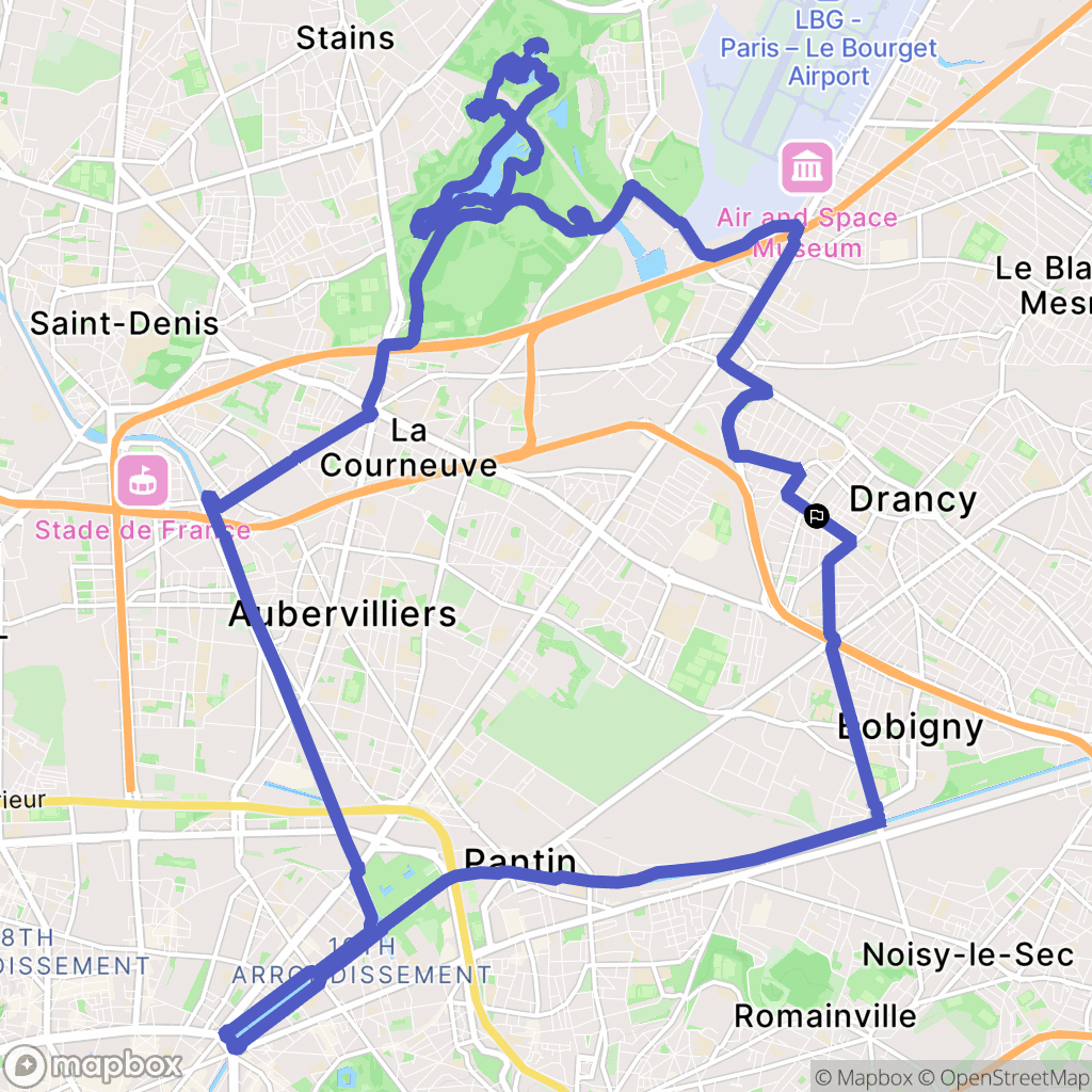 Drancy : carte du parcours de randonnée - France
