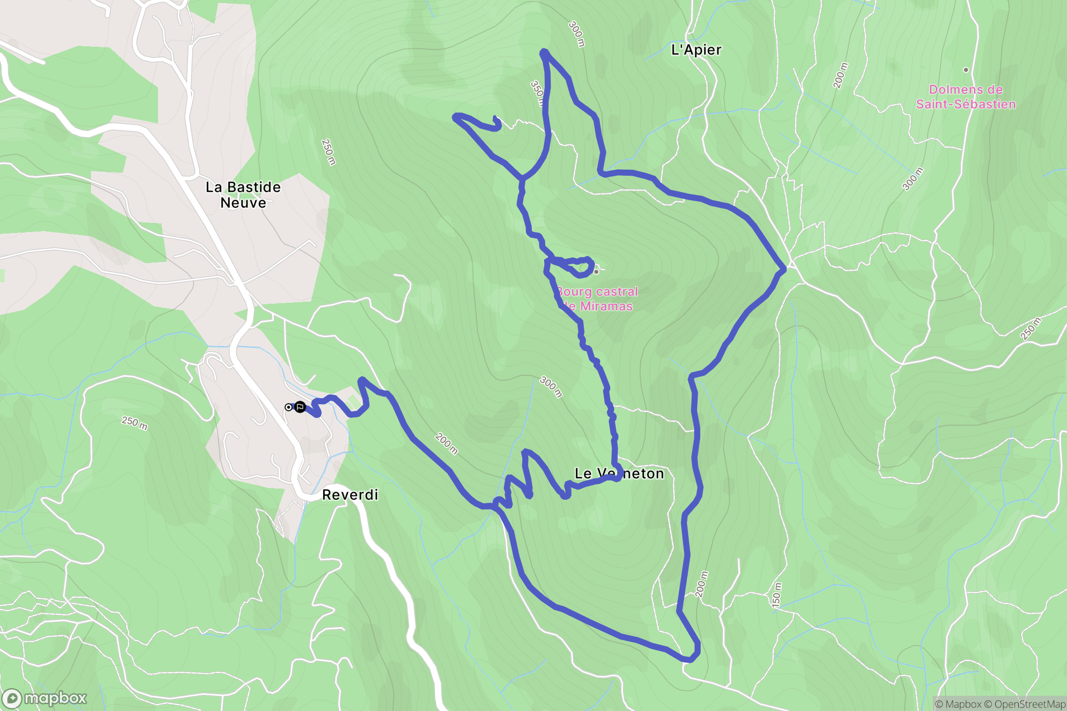 Le Plan-de-la-Tour : carte du parcours de randonnée - France
