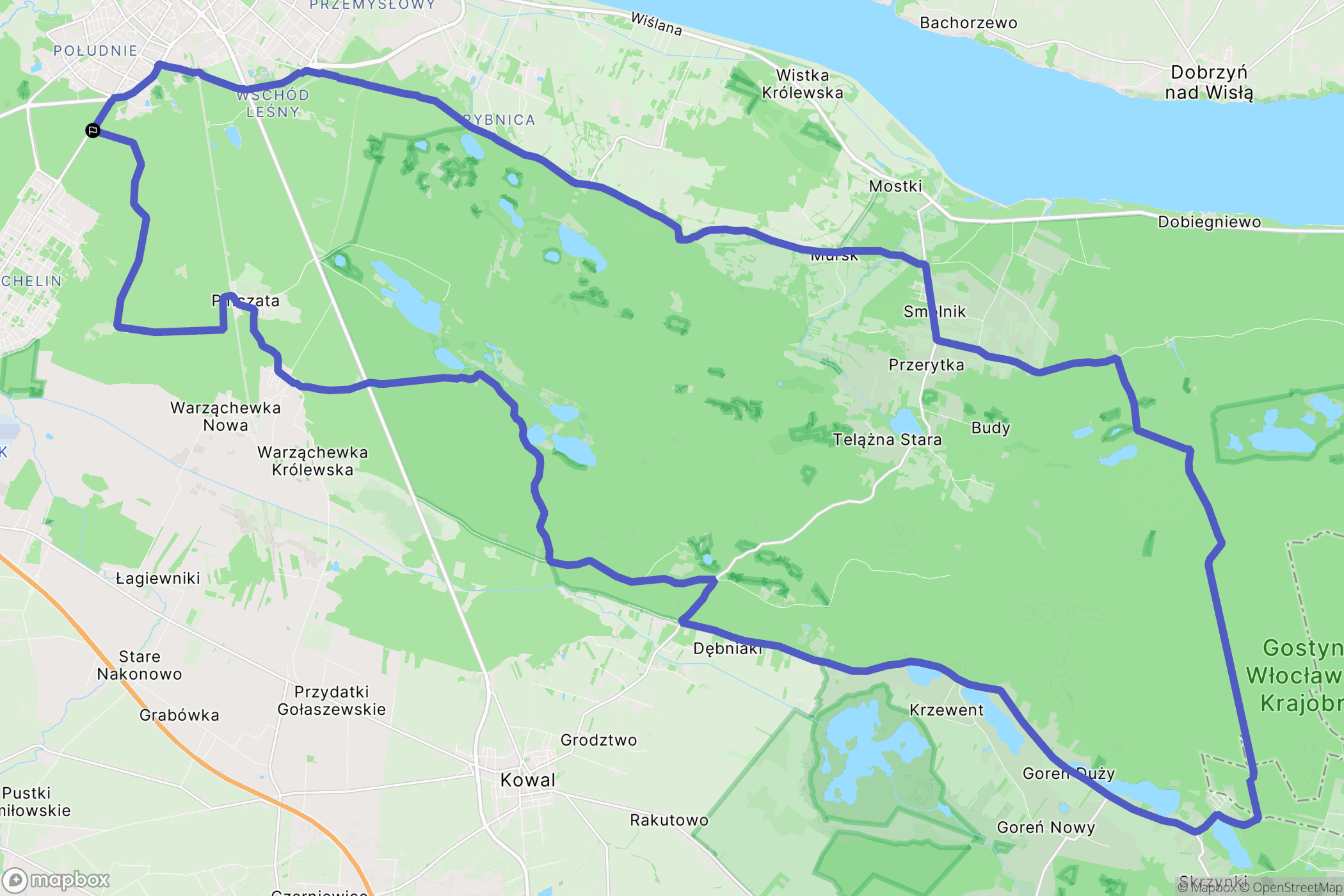 Włocławek: mapa trasy - Poland
